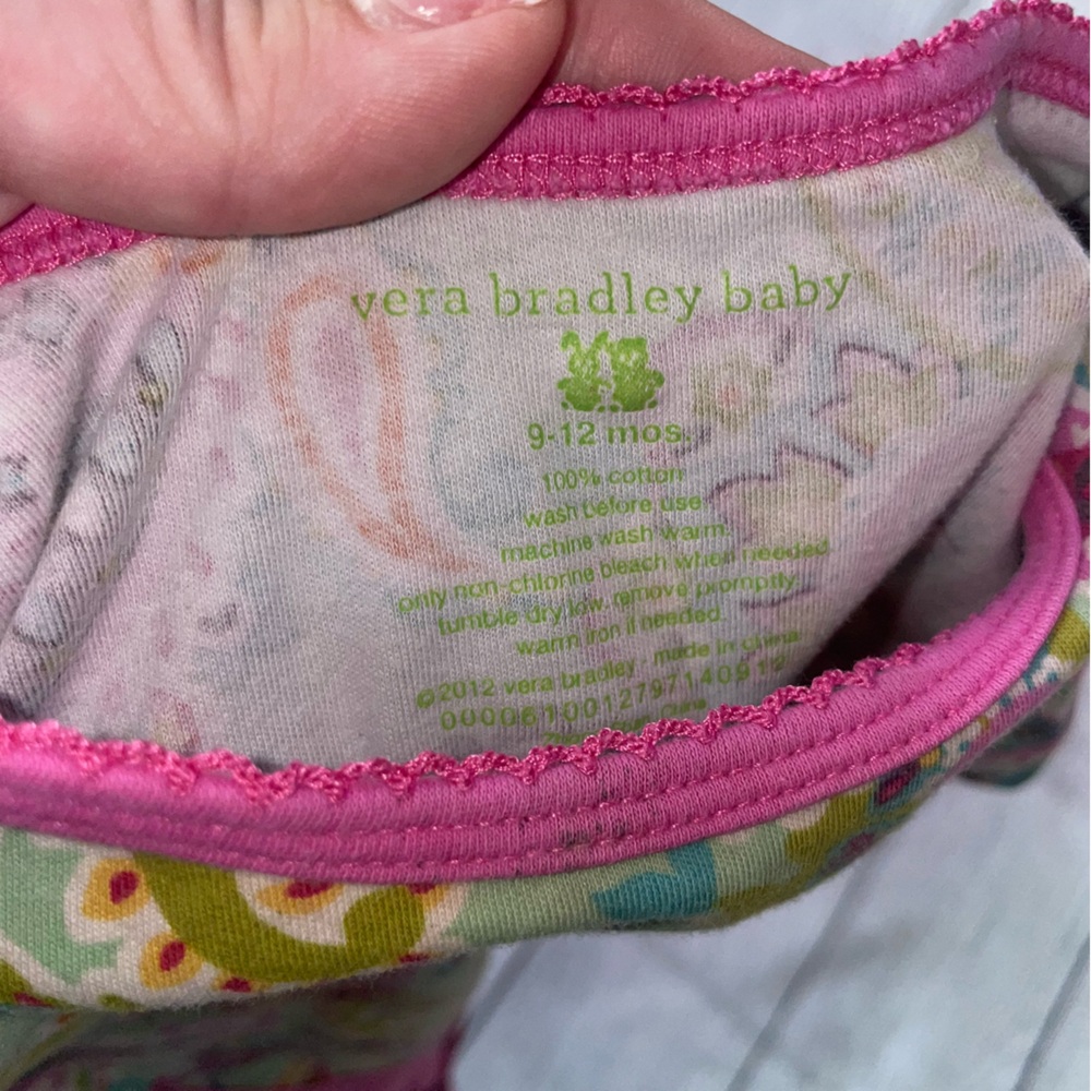 Vera Bradley Baby Pink-Trim Paisley One-Piece Bodysuit - Picture 4 of 5